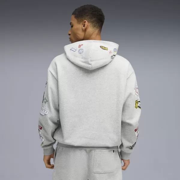  Moški pulover PUMA HOOPERHOTLINE PULLOVER HOODIE 63282703 SVETLO SIVO VRESJE 