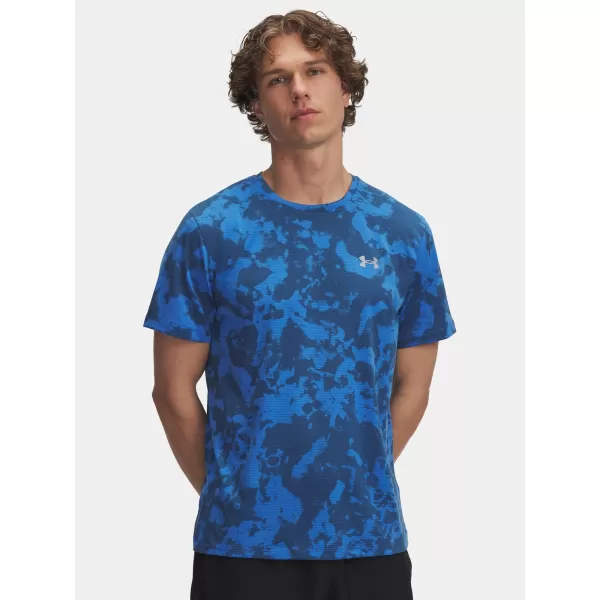  Moška majica s kratkimi rokavi UNDER ARMOUR UA LAUNCH PRINTED SS MODRA 