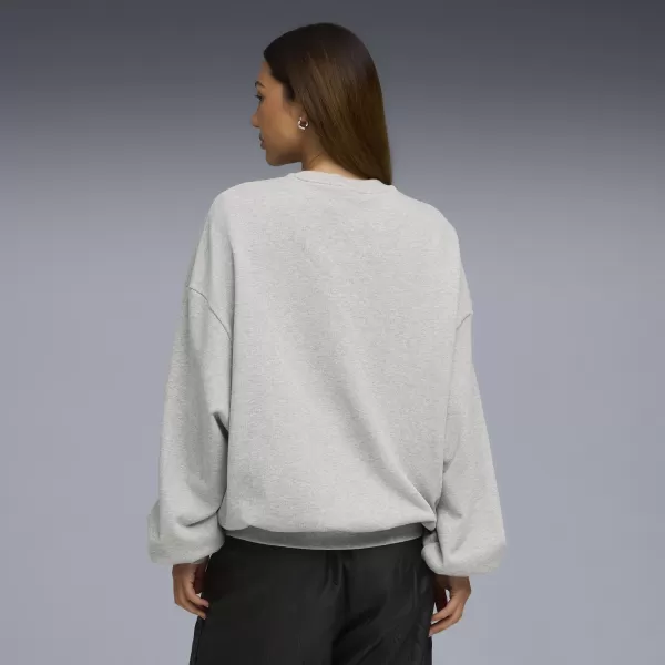  Damske trenirke PUMA X ROSÉ OVERSIZED CREW 63380310 RAVNO SVETLO SIVA HEATHER 