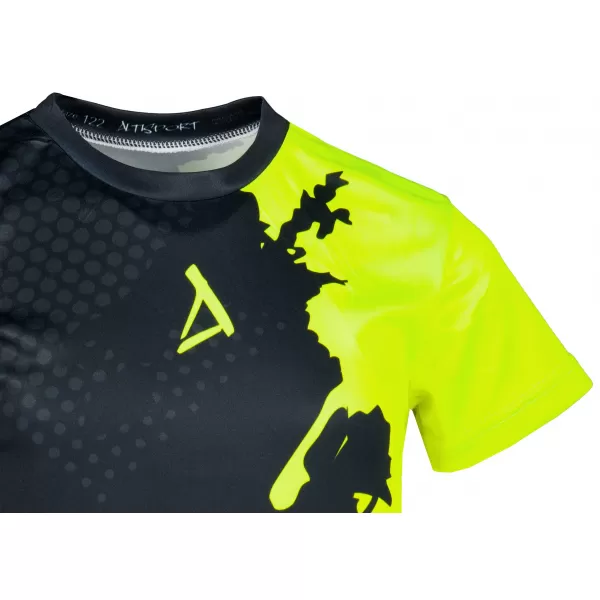  Otroška premium funkcionalna majica ALTISPORT VOJ/ALM112TR01 ČRNO-FLUO RUMENA 