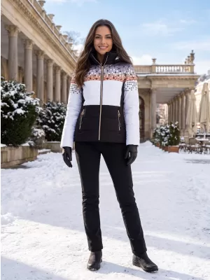 Ženska zimska jakna KIXMI VANIKA ČRNO/BELO