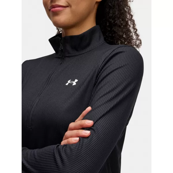  Ženska majica s kratkimi rokavi UNDER ARMOUR TECH RIB 1/2 ZIP 1389857-001 ČRNA 