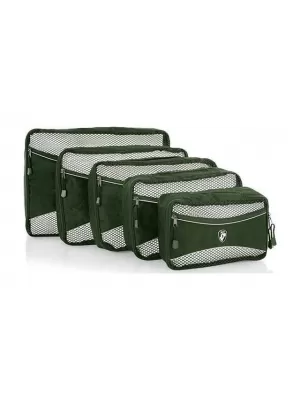 Komplet organizatorjev HEYS ECO PACKING CUBE 5PC SET II ZELENA