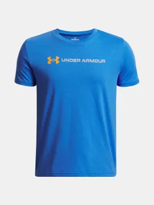 Fantovska majica s kratkimi rokavi UNDER ARMOUR UA B LOGO WORDMARK SS MODRA