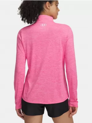 Ženska majica s kratkimi rokavi UNDER ARMOUR TECH 1/2 ZIP- TWIST 1384225-672 ROZA