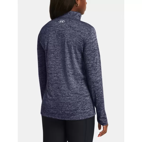 Ženska majica s kratkimi rokavi UNDER ARMOUR TECH 1/2 ZIP- TWIST 1384225-410 MODRA 