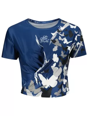 Ženski funkcionalni vrhunski kratki top ALTISPORT VOJ/ALW022TR07 NAVY NAVADE