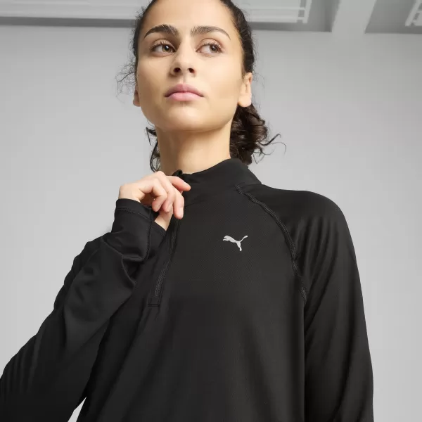  Srajca PUMA W RUN VELOCITY CLOUDSPUN 1/4 ZIP 52665001 PUMA ČRNA 