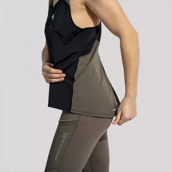 Ženska majica s kratkimi rokavi PENTAGON ARIA WOMENS TANK TOP OFF K09046 RJAVO SIVA 