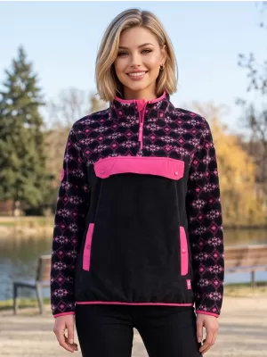 Ženski pulover iz flisa ALTISPORT GEMMY ČRNA/ROZA