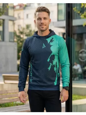Moški vrhunski funkcionalni pulover ALTISPORT VOJ/ALM112MI01 ČRNO-TURKIZNA