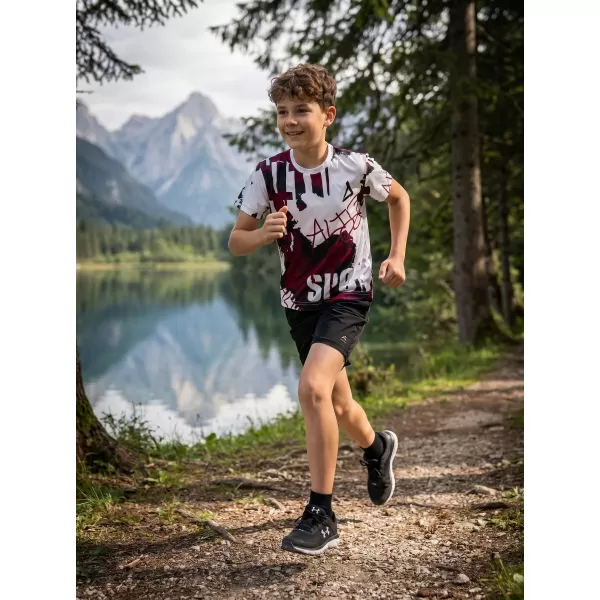  Otroška premium funkcionalna majica ALTISPORT VOJ/ALK076TR01 BELO/VINO 
