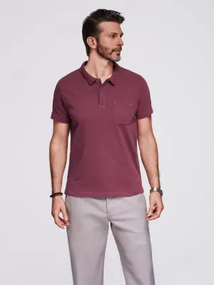 Moška T -majica z ovratnikom OMBRE OM-POWS-0142 MAROON
