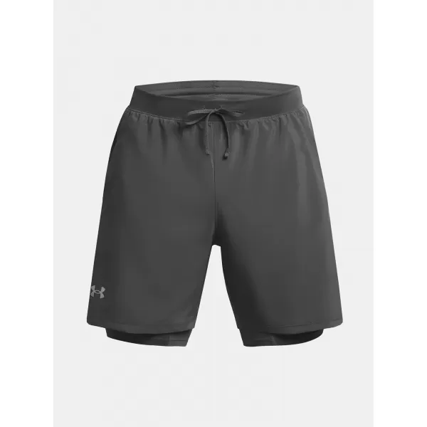  Moške kratke hlače UNDER ARMOUR UA LAUNCH 7'' 2-IN-1 SHORTS 1382641-025 SIVA 