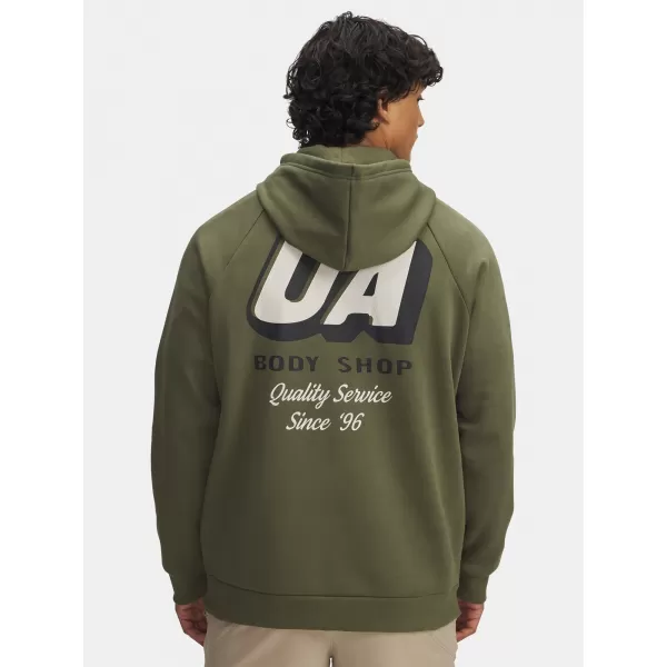  Moški pulover UNDER ARMOUR UA RIVAL FLEECE HBR LOGO HD 6003955-390 ZELENA 