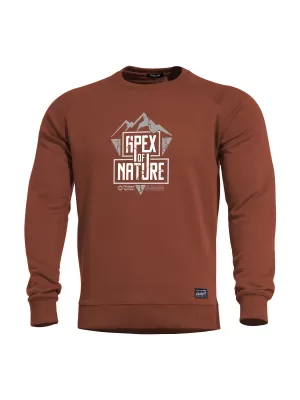 Pulover PENTAGON HAWK SWEATER APEX OF NATURE K09019 RJAVA