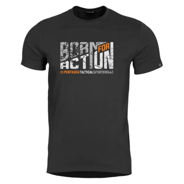  Majica s kratkimi rokavi PENTAGON AGERON BORN FOR ACTION K09012 ČRNA 