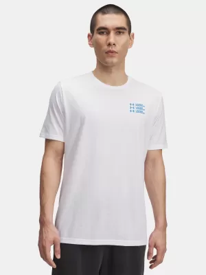Moška majica s kratkimi rokavi UNDER ARMOUR UA TRIPLE STACK LC LOGO SS BELA