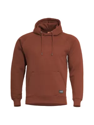 Pulover PENTAGON PHAETON HOOD SWEATER K0902174 KOSTANJEVA RDEČA