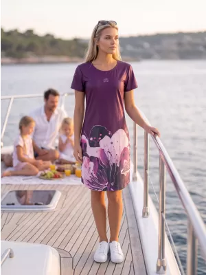 Ženska podaljšana vrhunska majica s kratkimi rokavi ALTISPORT VOJ/ALW090SAT02 BORDO