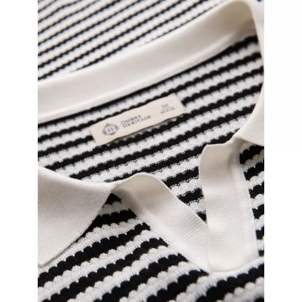  Moška T -majica OMBRE OM-POSS-0161 ČRNO -BELA 