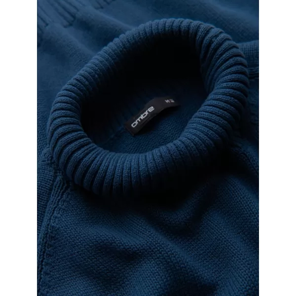  Moški pulover OMBRE OM-SWTN-0163 TEMNO MODRA 