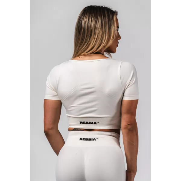  Brezšivni kratki top za oblikovanje FLOW SEAMLESS 499 CREAM Nebbia 