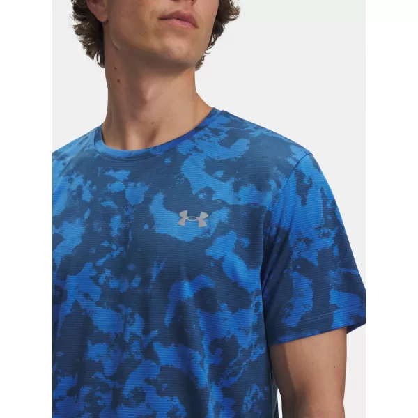  Moška majica s kratkimi rokavi UNDER ARMOUR UA LAUNCH PRINTED SS MODRA 