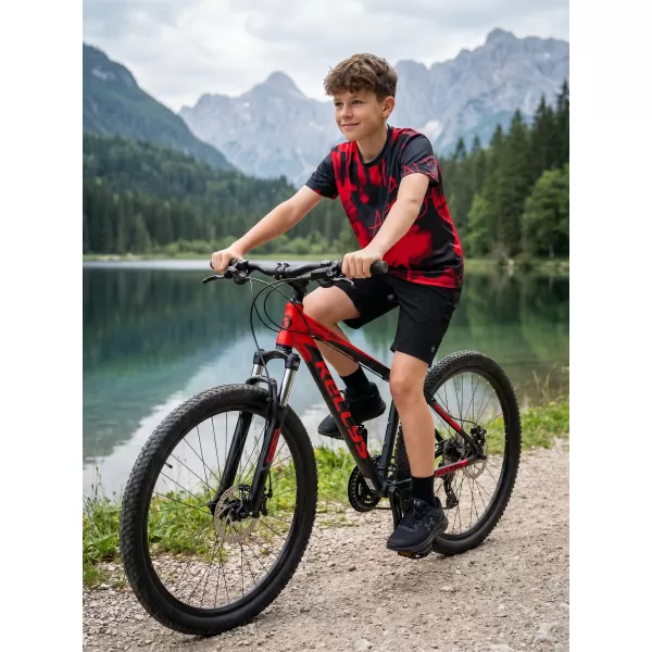  Otroška premium funkcionalna majica ALTISPORT VOJ/ALK076TR01 RDEČA IN ČRNA 