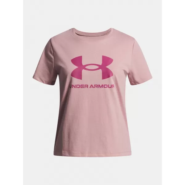  Dekliška majica s kratkimi rokavi UNDER ARMOUR UA BIG LOGO SS ROZA 