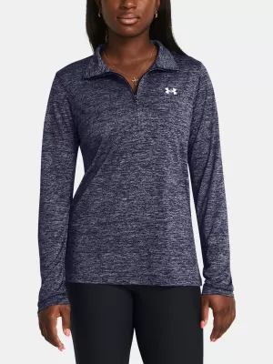 Ženska majica s kratkimi rokavi UNDER ARMOUR TECH 1/2 ZIP- TWIST 1384225-410 MODRA