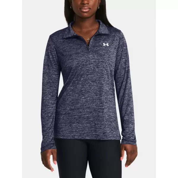  Ženska majica s kratkimi rokavi UNDER ARMOUR TECH 1/2 ZIP- TWIST 1384225-410 MODRA 
