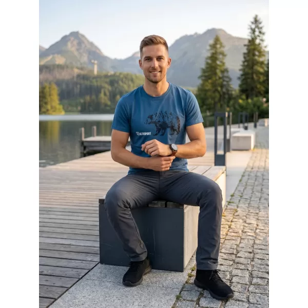  Moška majica s kratkimi rokavi ALTISPORT ALM193129 DENIM 