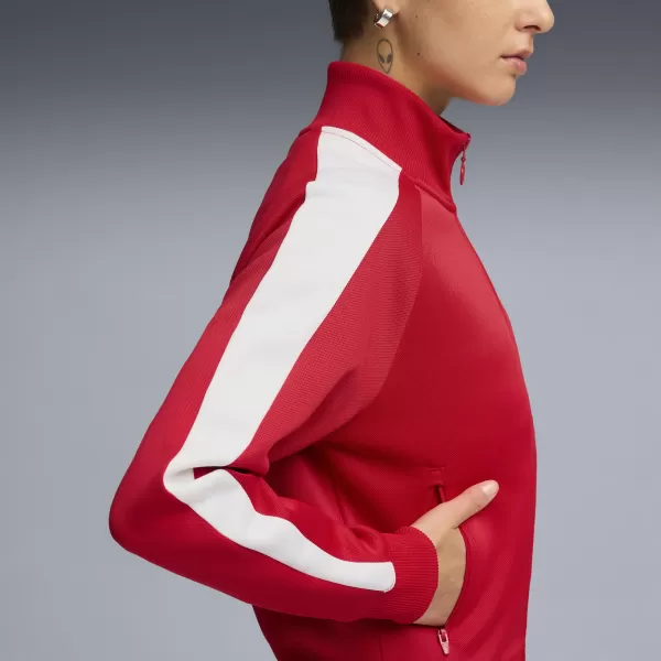  Ženski pulover PUMA T7 ALWAYS ON SHORT TRACK JACKET 62979611 ZA VSE ČASE RDEČE 