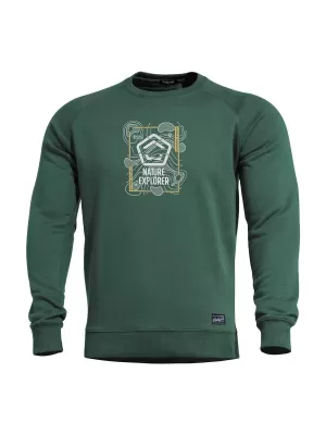 Pulover PENTAGON HAWK SWEATER NATURE EXPLORER K09019 SPRINGBOK ZELENA