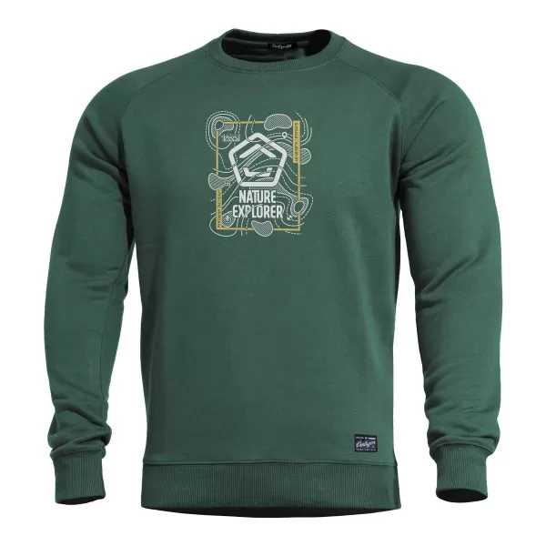  Pulover PENTAGON HAWK SWEATER NATURE EXPLORER K09019 SPRINGBOK ZELENA 