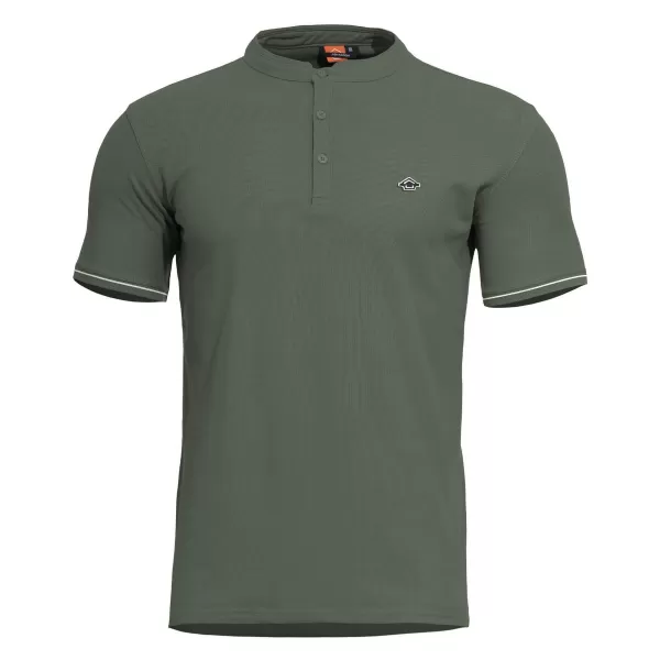  Majica s kratkimi rokavi PENTAGON LEVANTES HENLEY T-SHIRT STRIPES K09025 KAMUFLAŽNO ZELENA 