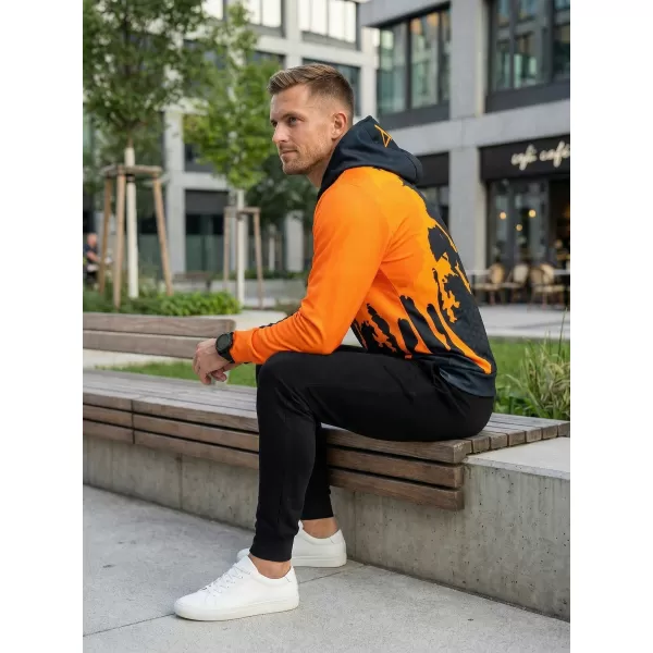  Moški vrhunski funkcionalni pulover ALTISPORT VOJ/ALM112MI01 ČRNO-FLUO ORANŽNA 