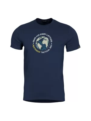 Majica s kratkimi rokavi PENTAGON GLOBE T-SHIRT K09055 POLNOČNO MODRA