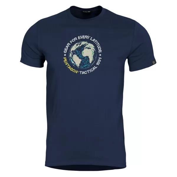  Majica s kratkimi rokavi PENTAGON GLOBE T-SHIRT K09055 POLNOČNO MODRA 