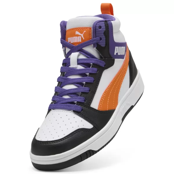  Otroški čevlji PUMA REBOUND V6 MID JR 39383134 PUMA BELA/ORANŽNA GLO/ČRNA 