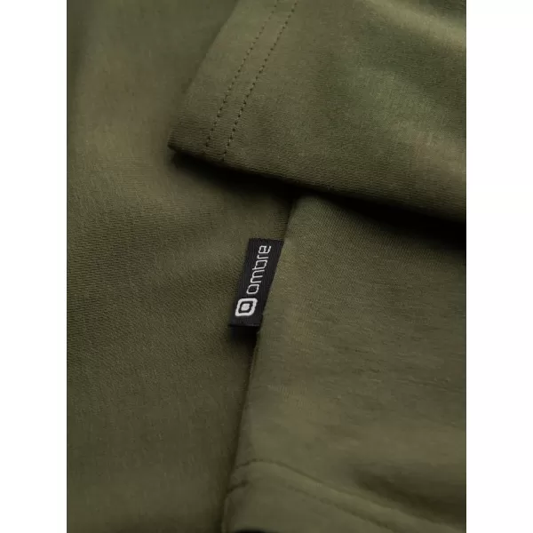  Srajca OMBRE OM-LSCL-0130 TEMNO OLJČNO ZELENO 