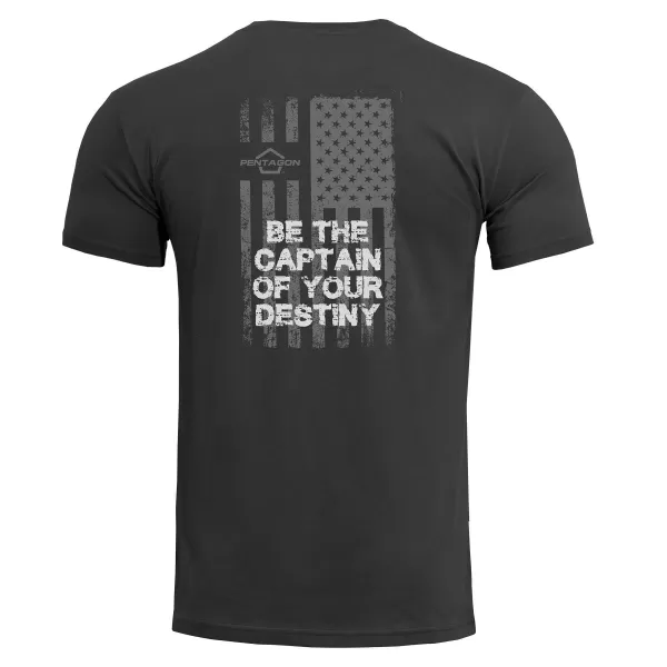  Majica s kratkimi rokavi PENTAGON AGERON AMERICAN FLAG K09012 ČRNA 