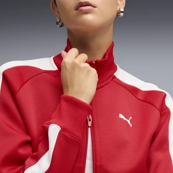  Ženski pulover PUMA T7 ALWAYS ON SHORT TRACK JACKET 62979611 ZA VSE ČASE RDEČE 