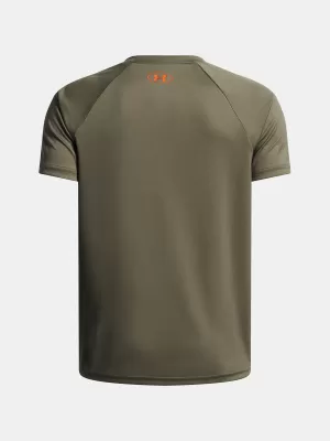 Fantovska majica s kratkimi rokavi UNDER ARMOUR UA TECH SPLIT WORDMARK SS 1383010-390 ZELENA
