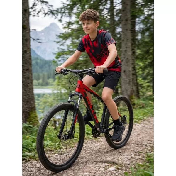  Otroška premium funkcionalna majica ALTISPORT VOJ/ALK076TR01 RDEČA IN ČRNA 
