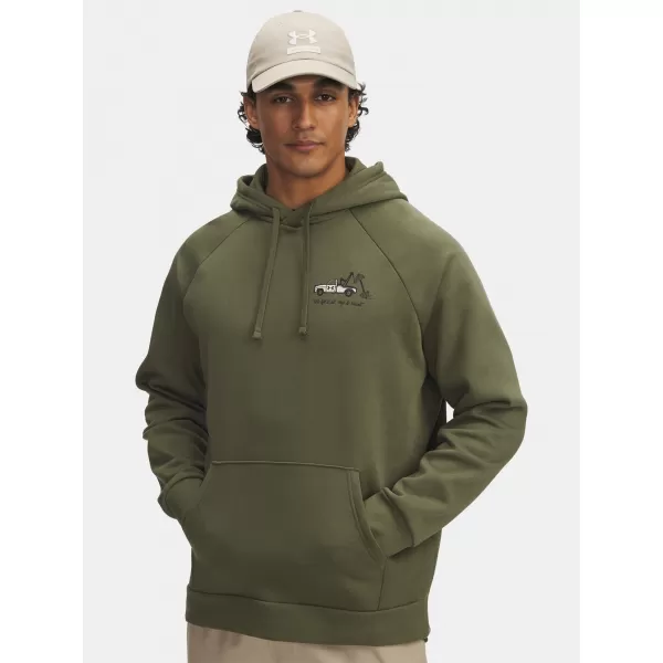  Moški pulover UNDER ARMOUR UA RIVAL FLEECE HBR LOGO HD 6003955-390 ZELENA 