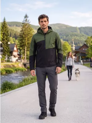 Moška softshell jakna ALTISPORT GAN KAKI/ČRNA