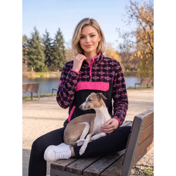  Ženski pulover iz flisa ALTISPORT GEMMY ČRNA/ROZA 