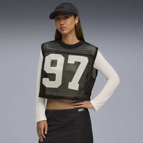  Tank Top PUMA X ROSÉ RELAXED MESH TOP 63380401 PUMA ČRNA 